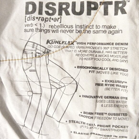 Kuhl Disruptr Jean Men Indigo Blue Stretch Performance Hiking Outdoors 31X30(32) - Picture 9 of 16